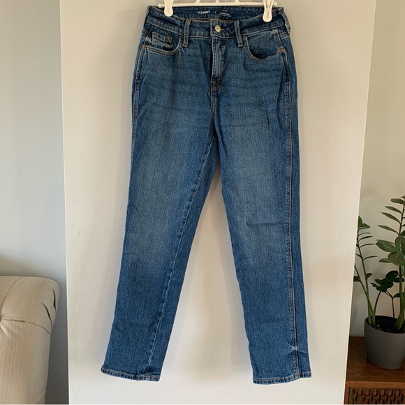 Old Navy Blue Jeans Vintage Slim High Rise Straight Leg Denim Size 2 Curvy - Picture 1 of 6